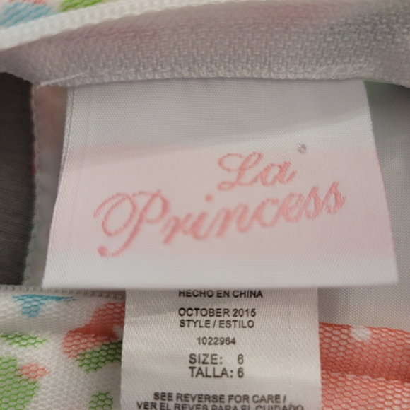 La Princess Girls Pretty Floral Dress Sz 6 - Picture 10 of 11